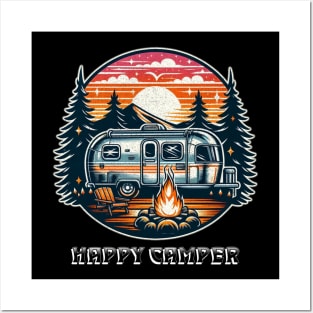 Happy camper vintage airstream Posters and Art